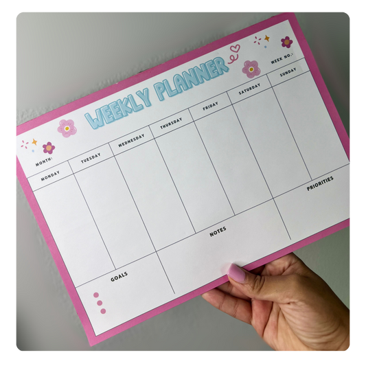 Pink Weekly Planner A4