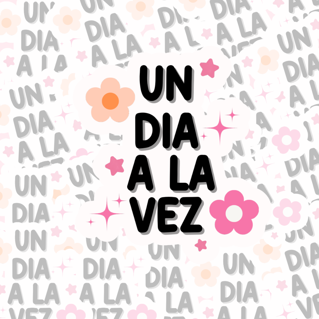 Un dia a la vez flores Waterproof Stickers