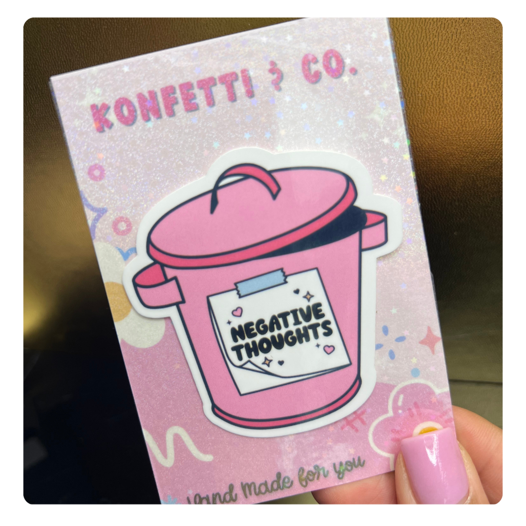 Negative Thoughts Waterproof Stickers