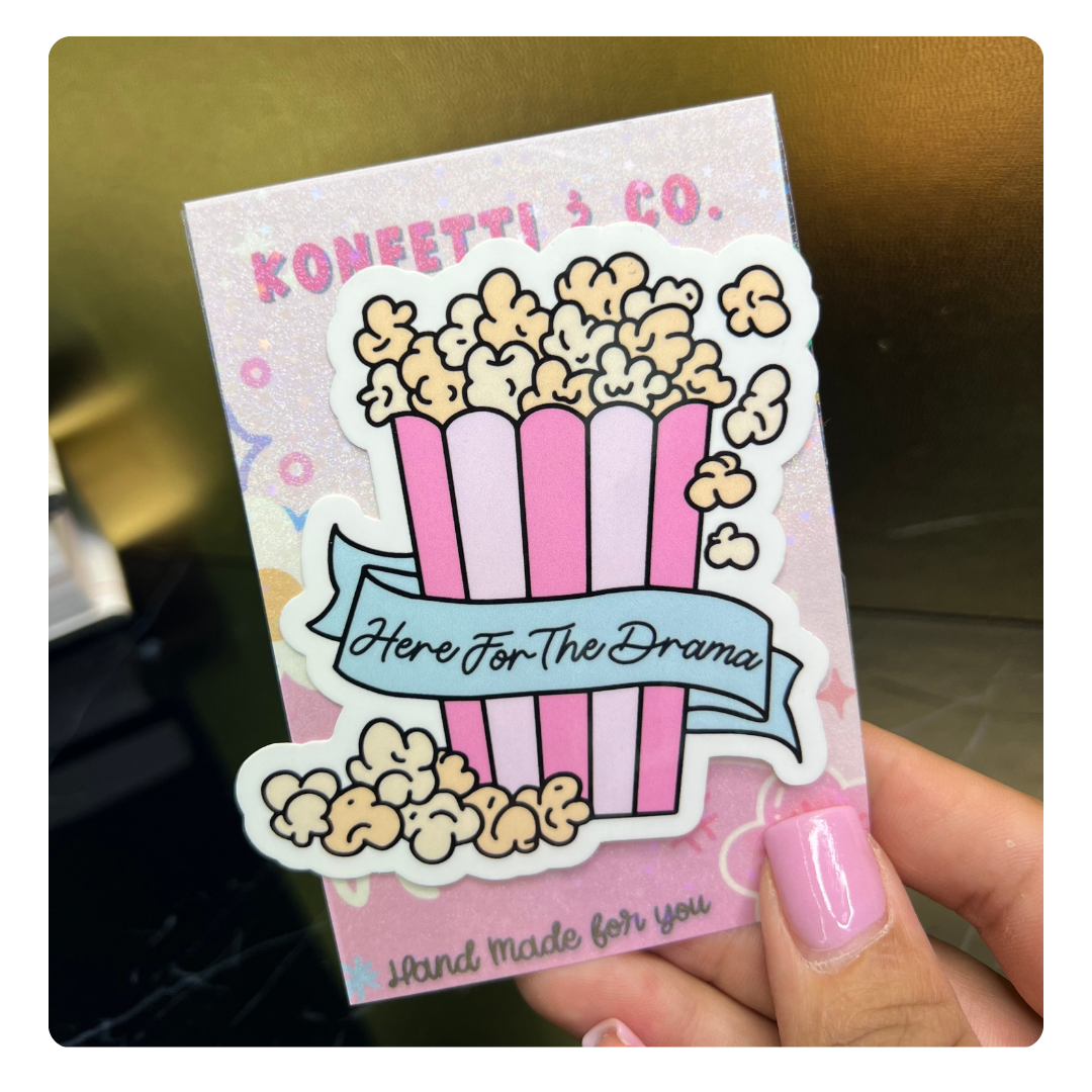 Popcorn Drama Waterproof Stickers