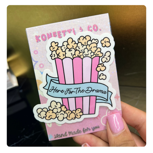 Popcorn Drama Waterproof Stickers