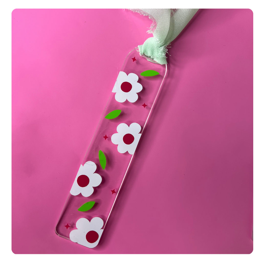 Happy Floral Acrylic Bookmarks