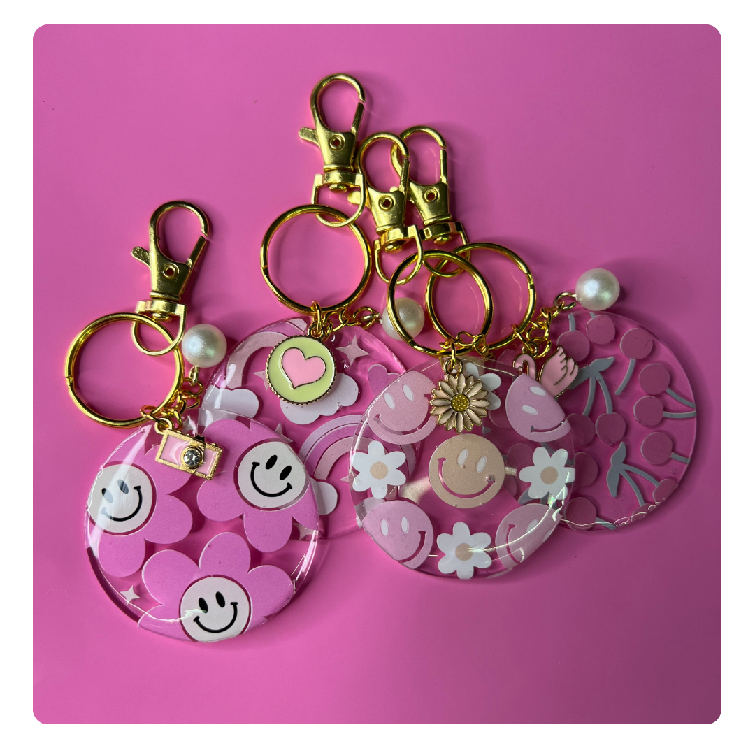 Happy Flowers Keychain