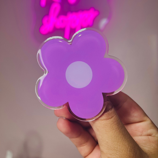 Purple Daisy Phone Grip Acrylic