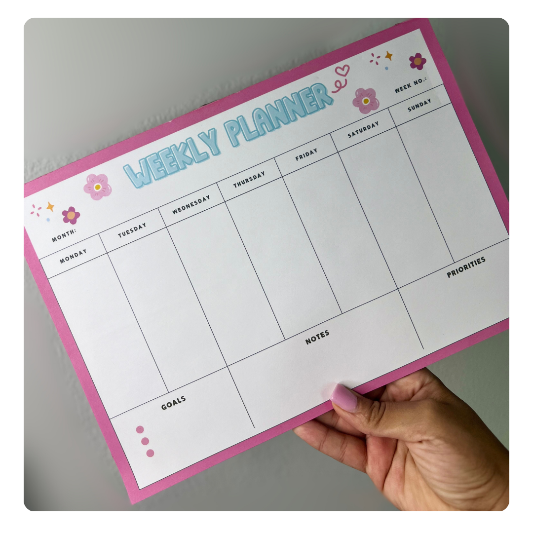 Pink Weekly Planner A4