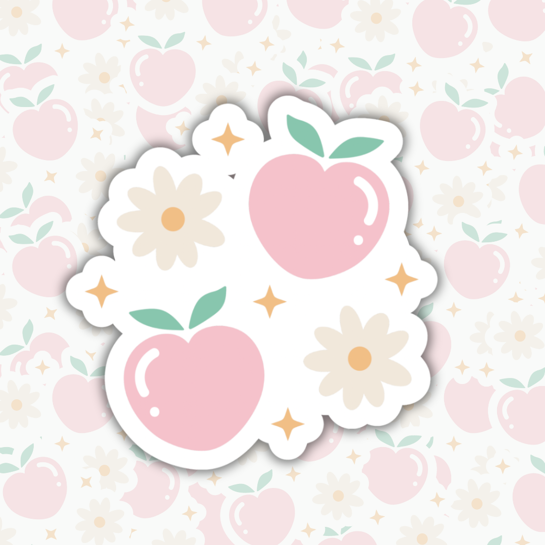 Peachys Flowers Waterproof Sticker