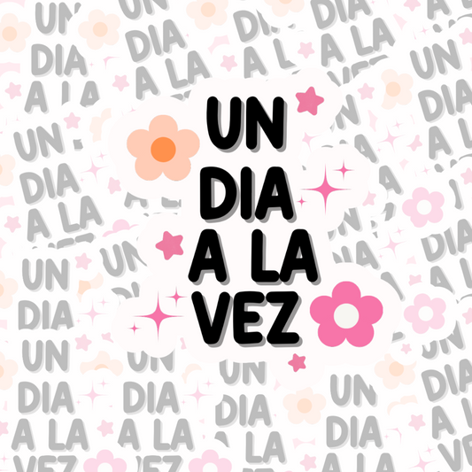 Un dia a la vez flores  Waterproof Stickers