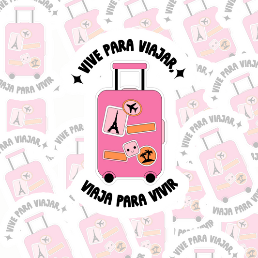 Vive para Viajar , Viaja para vivir Waterproof Stickers