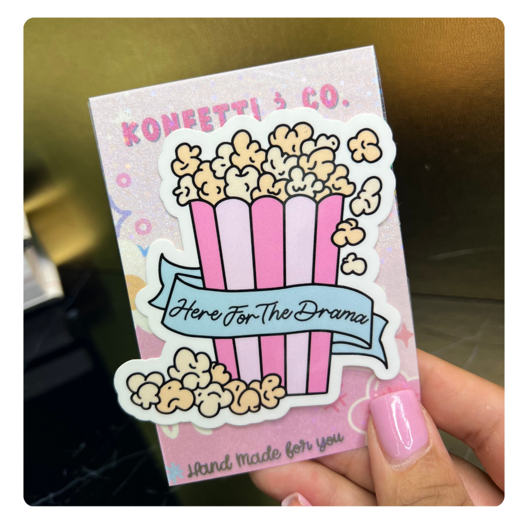 Popcorn Drama  Waterproof Stickers