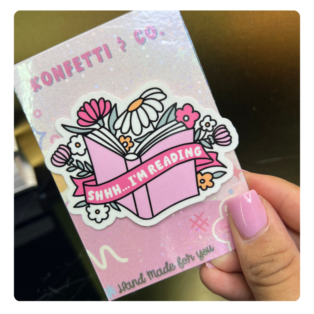 Shhh… I'm Reading Waterproof Stickers