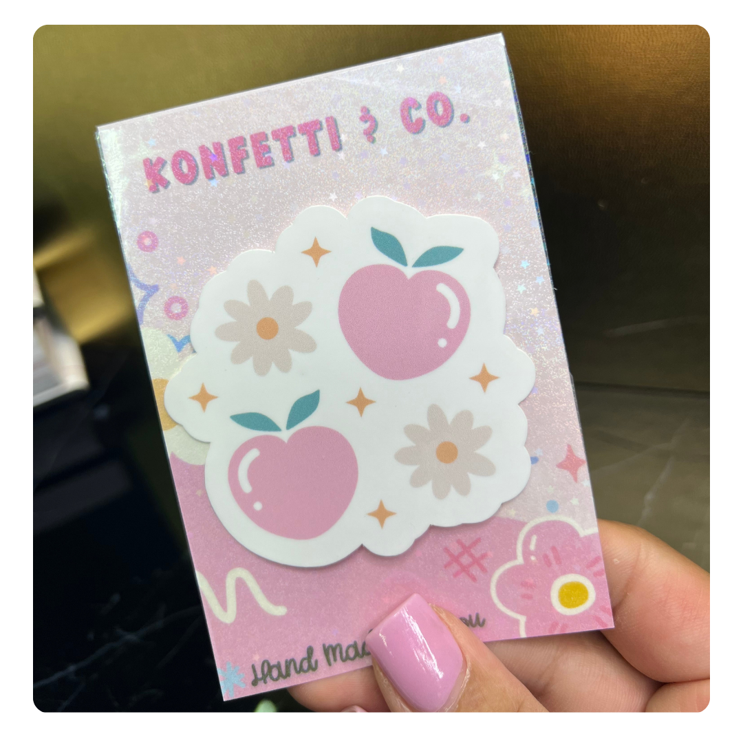 Peachys Flowers Waterproof Sticker