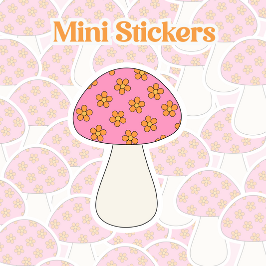 Flower Mushroom  Mini Sticker