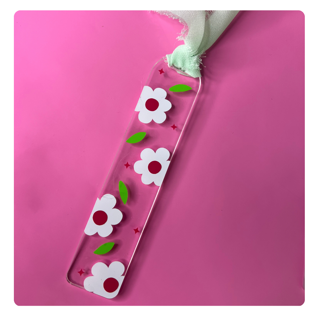 Happy Floral Acrylic Bookmarks