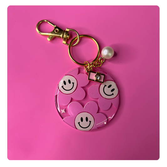 Happy Flowers  Keychain