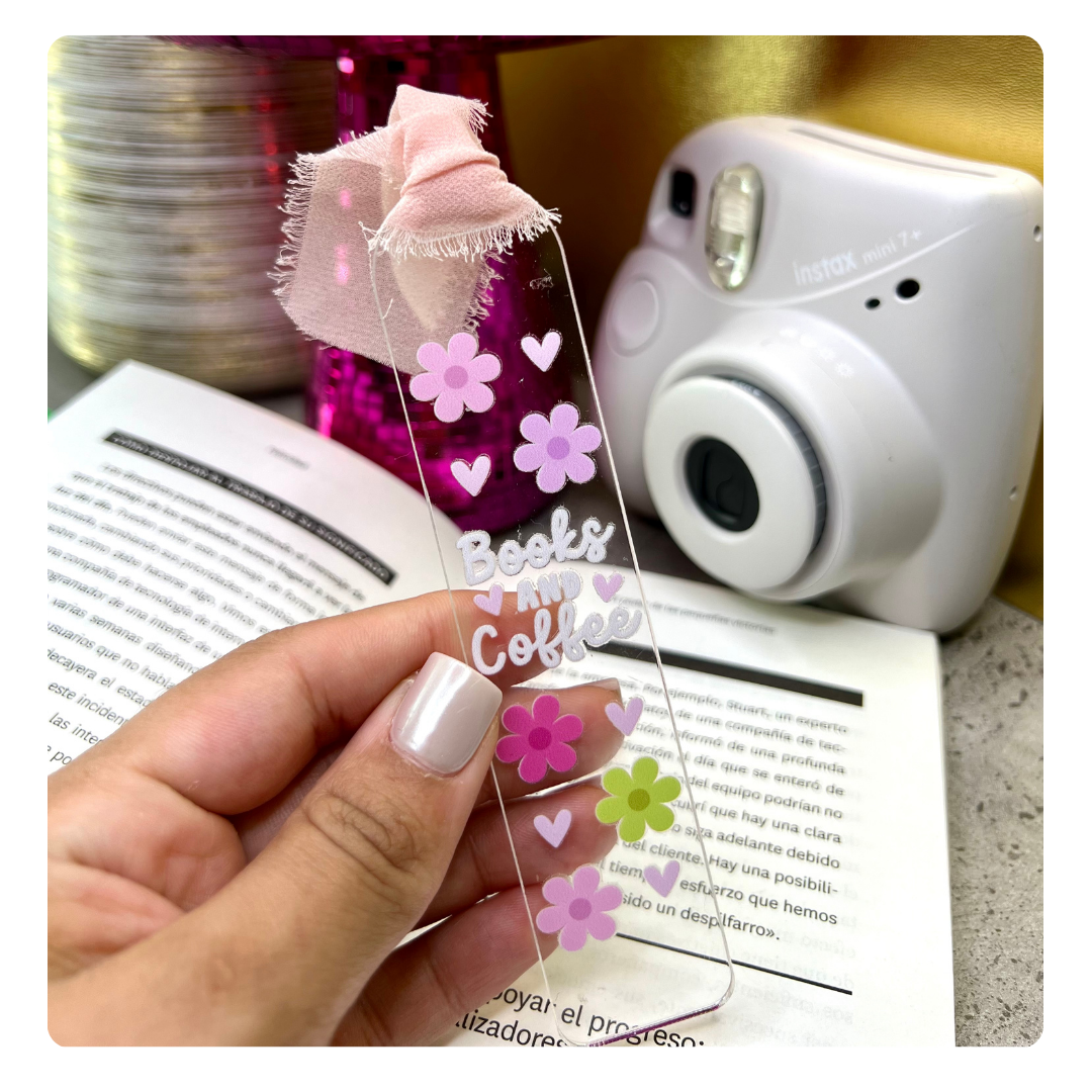 Book & Coffee Acrylic Bookmark