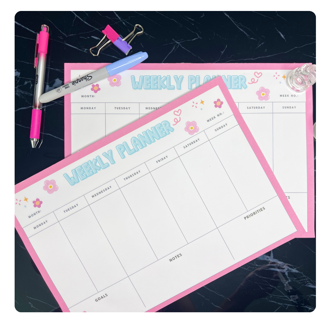 Pink Weekly Planner A4