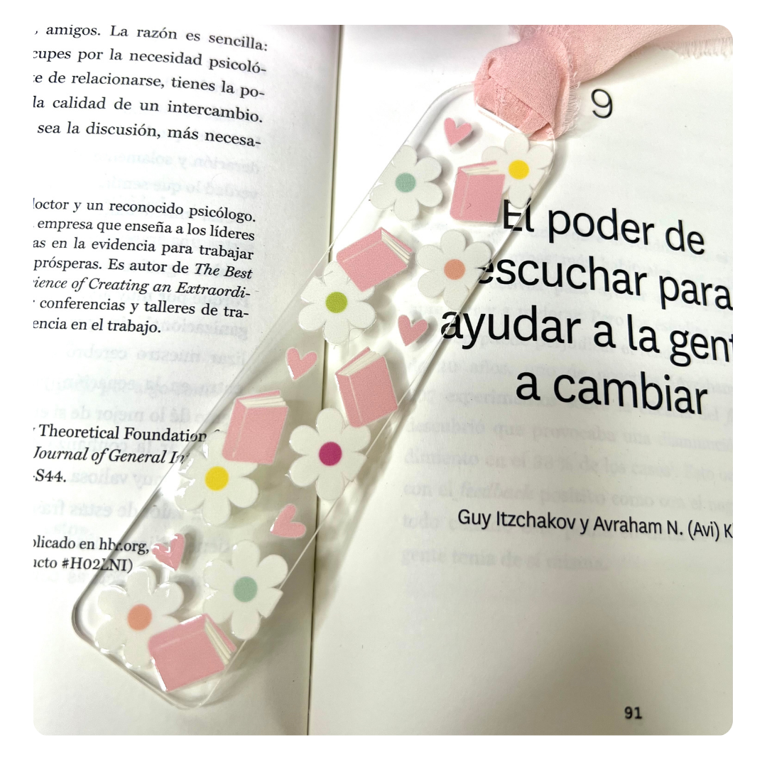 Flowers & Book Bookmarks