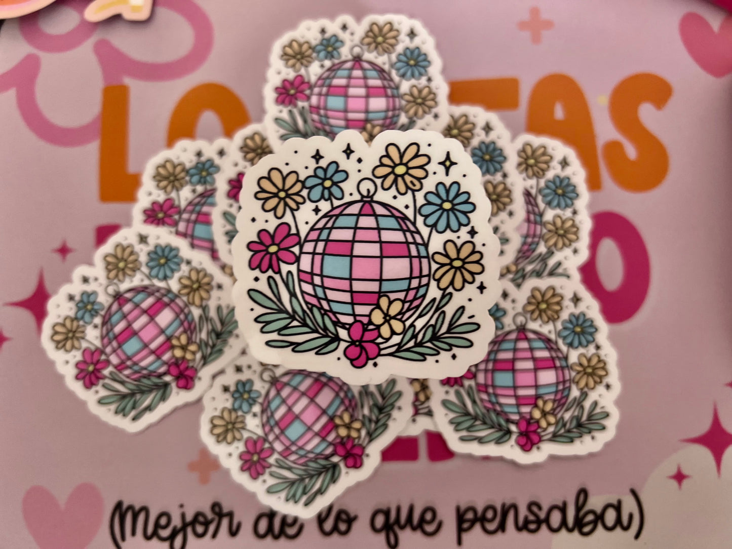 Disco Flowers Waterproof Stickers