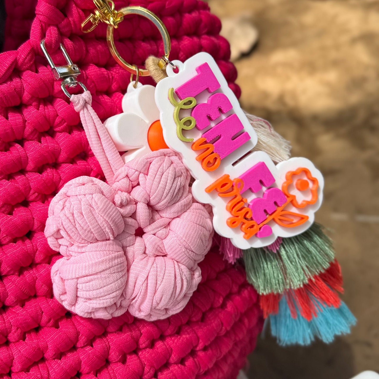 Bag Charm "Ten fe, no prisa"