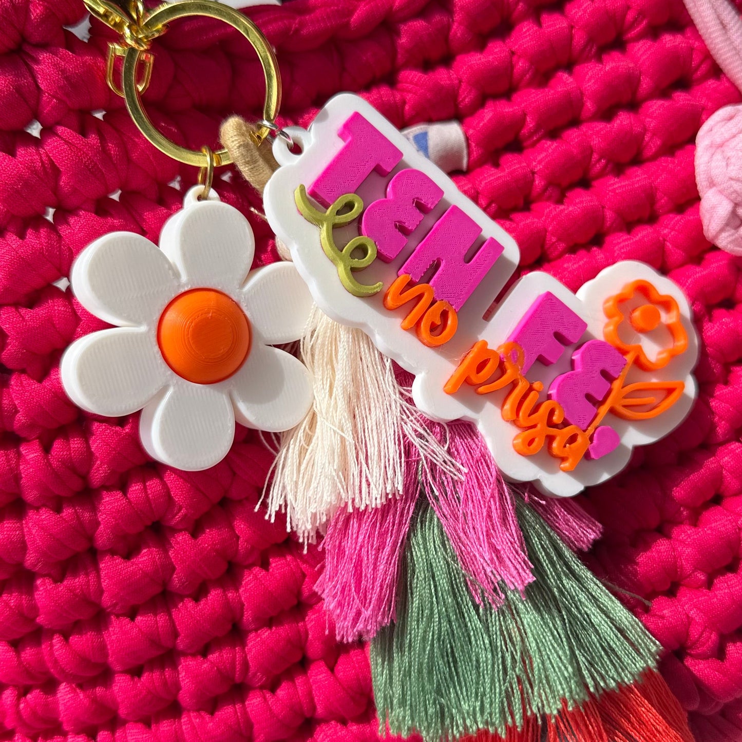 Bag Charm "Ten fe, no prisa"