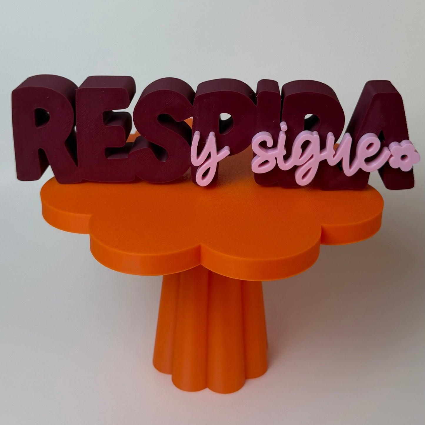 Letrero Decorativo 3D "Respira y sigue"