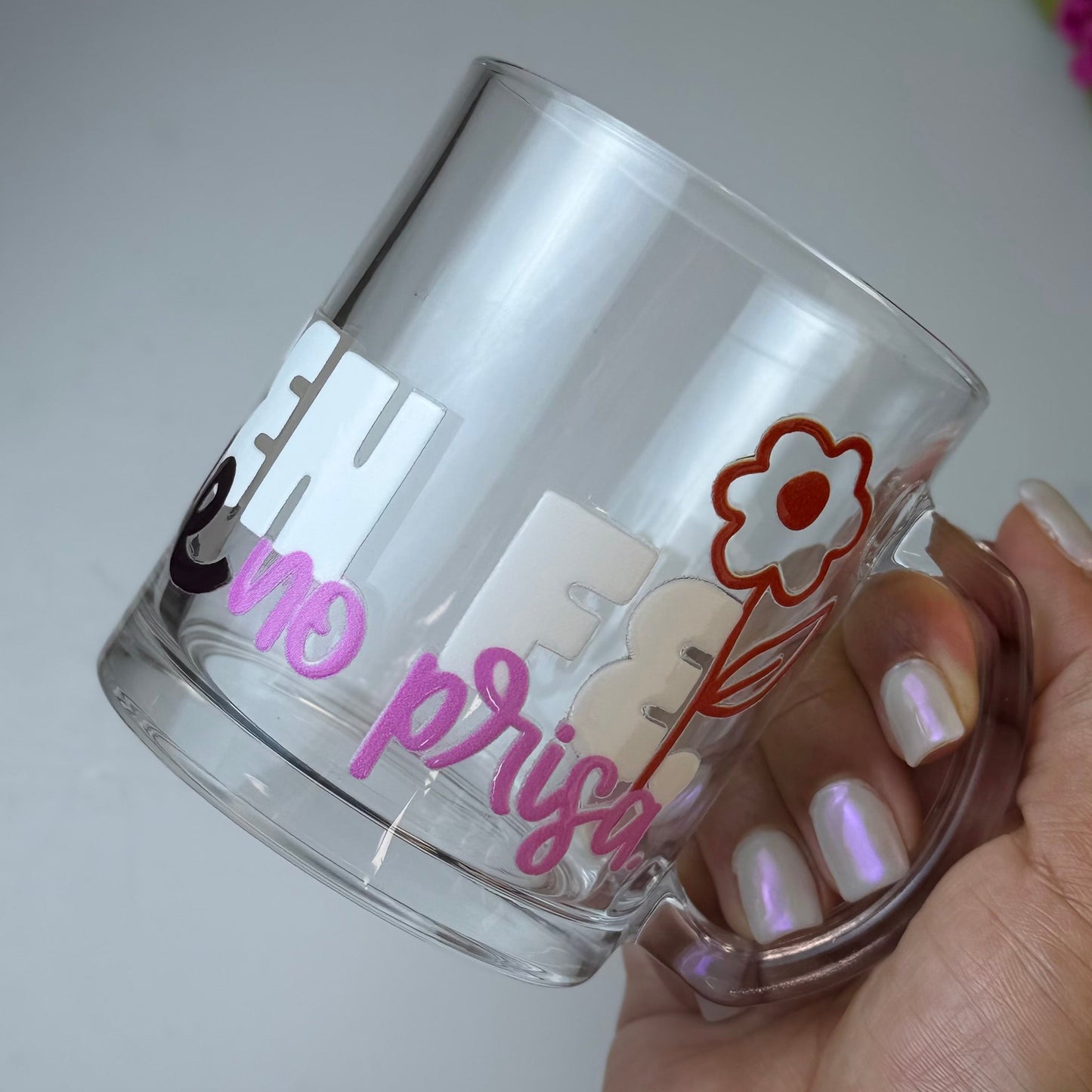 Taza de Cristal "Ten fe, no prisa"