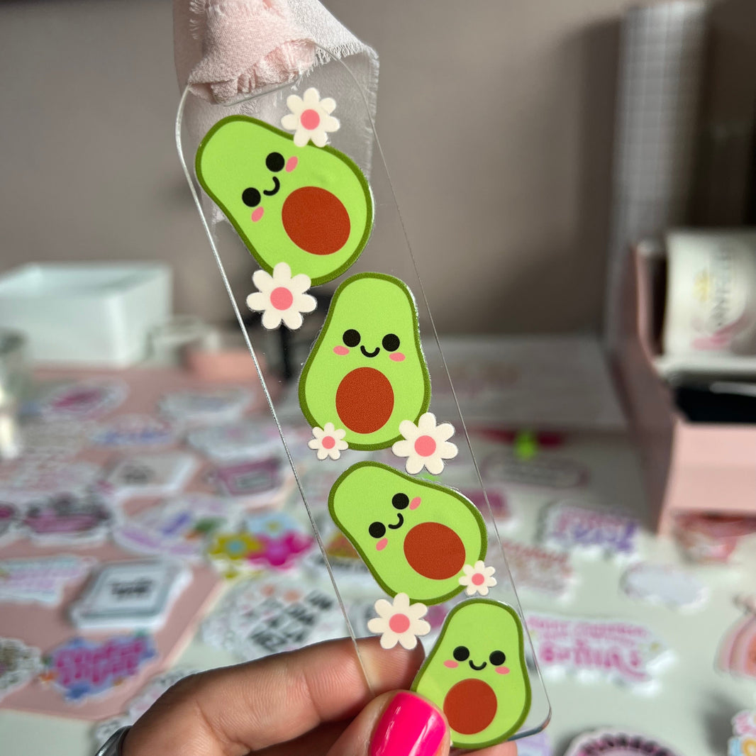 Aguacate & flores Acrilyc Bookmarks