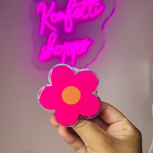 Pink Flower Magnetic Grip Holder